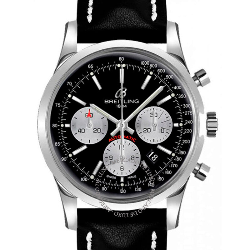 Relógio Transocean Chronograph Cronômetro Automático Mostrador Preto 43 mm - Mercado de Luxo - O Maior E-Commerce de Bens, Produtos e Serviços de Luxo do Brasil.