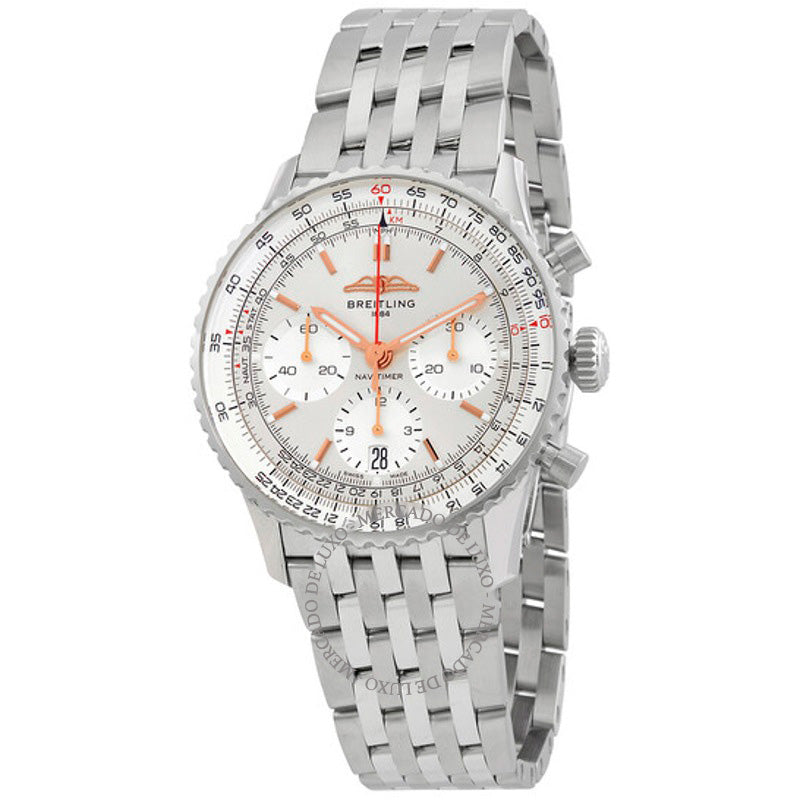 Relógio Navitimer Cronógrafo Cronômetro Automático Mostrador Prateado 41 mm - Mercado de Luxo - O Maior E-Commerce de Bens, Produtos e Serviços de Luxo do Brasil.
