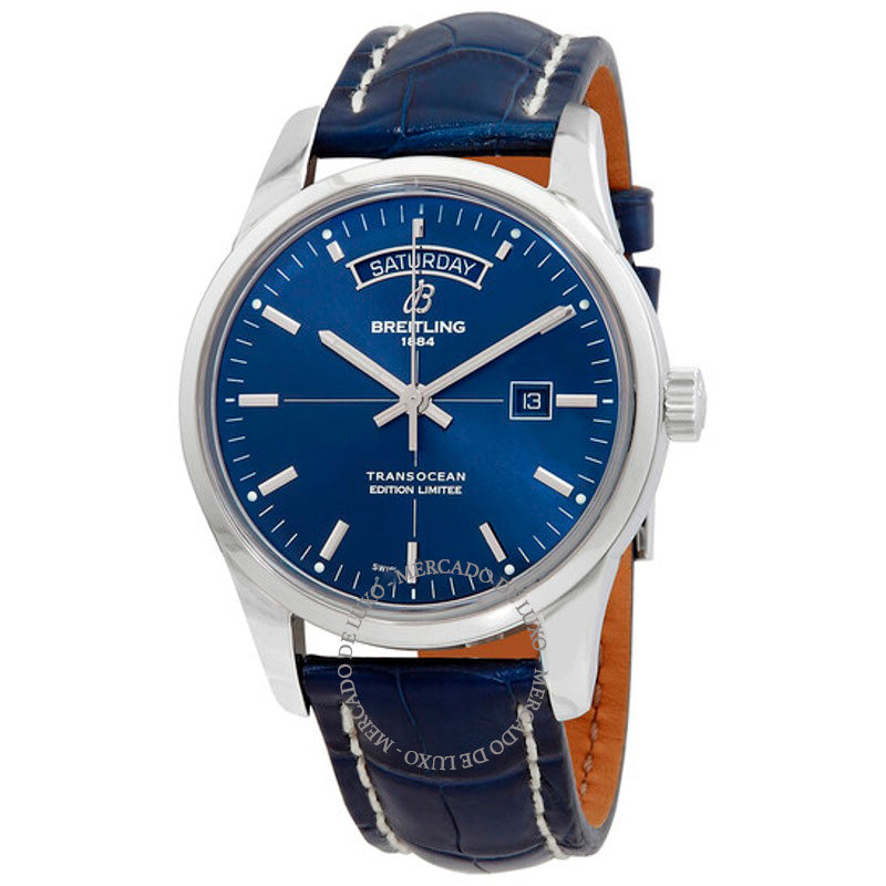 Relógio Transocean Day Date Automático Mostrador Azul 43 mm - Mercado de Luxo - O Maior E-Commerce de Bens, Produtos e Serviços de Luxo do Brasil.
