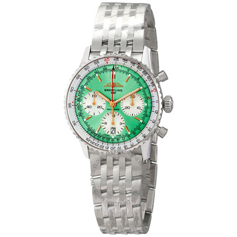 Relógio Navitimer B01 Mostrador Verde Menta 41 mm - Mercado de Luxo - O Maior E-Commerce de Bens, Produtos e Serviços de Luxo do Brasil.