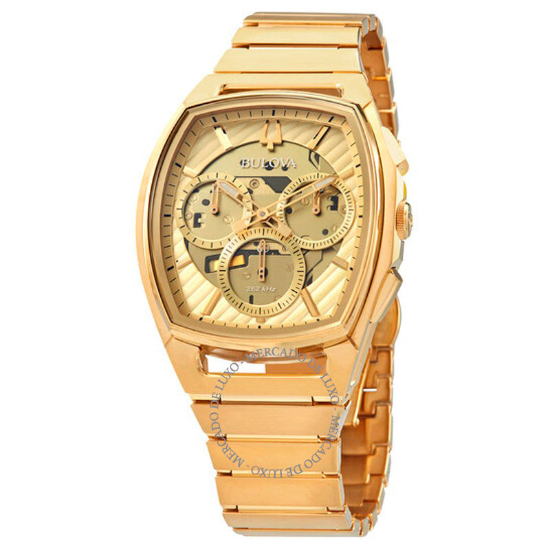 Relógio Cronógrafo CURV Quartzo Mostrador Champagne 42 mm - Mercado de Luxo - O Maior E-Commerce de Bens, Produtos e Serviços de Luxo do Brasil.