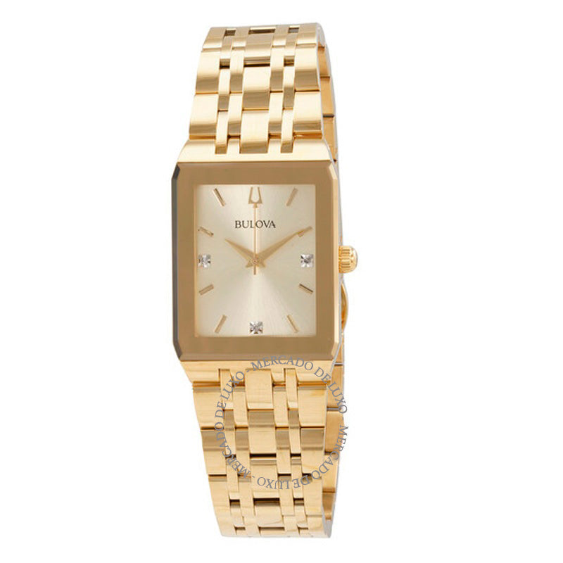 Relógio Quadra Quartz Diamond Champagne Dial 40 mm - Mercado de Luxo - O Maior E-Commerce de Bens, Produtos e Serviços de Luxo do Brasil.