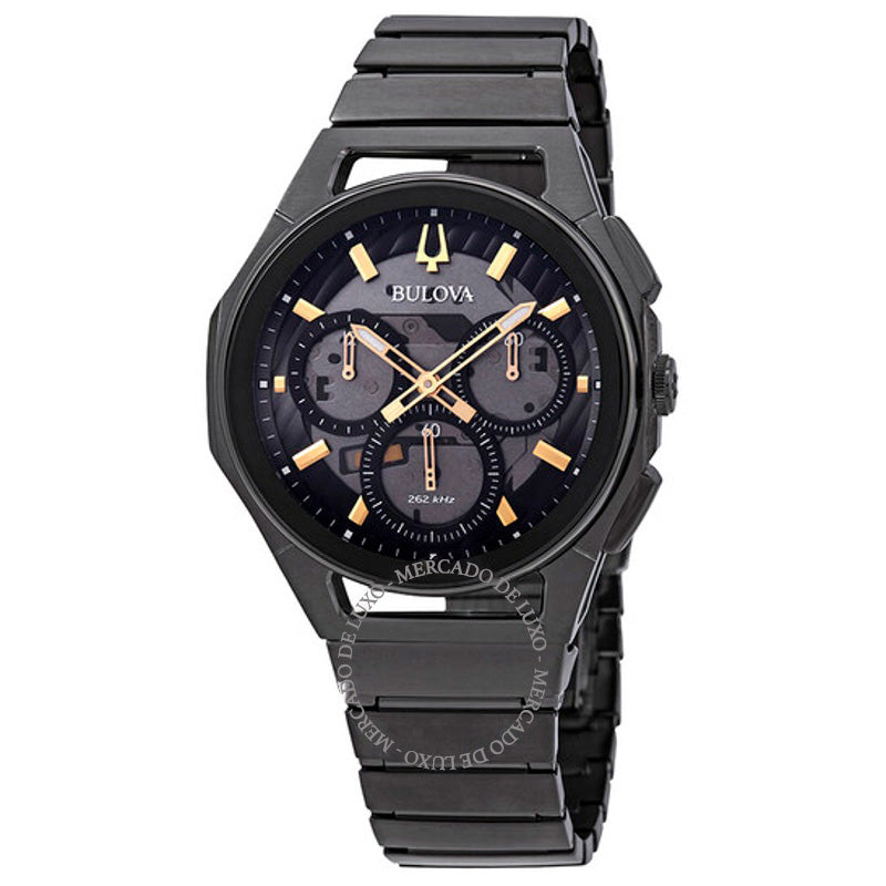 Relógio Cronógrafo Curvo Mostrador Cinza Escuro 44 mm - Mercado de Luxo - O Maior E-Commerce de Bens, Produtos e Serviços de Luxo do Brasil.