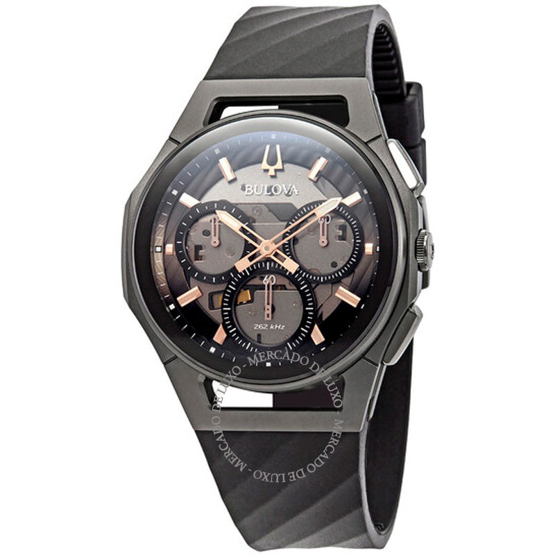 Relógio Cronógrafo Curvo Mostrador Cinza Escuro 44 mm - Mercado de Luxo - O Maior E-Commerce de Bens, Produtos e Serviços de Luxo do Brasil.
