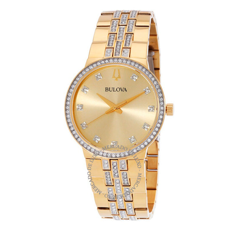 Relógio Mostrador de cristal de quartzo champanhe 40 mm - Mercado de Luxo - O Maior E-Commerce de Bens, Produtos e Serviços de Luxo do Brasil.