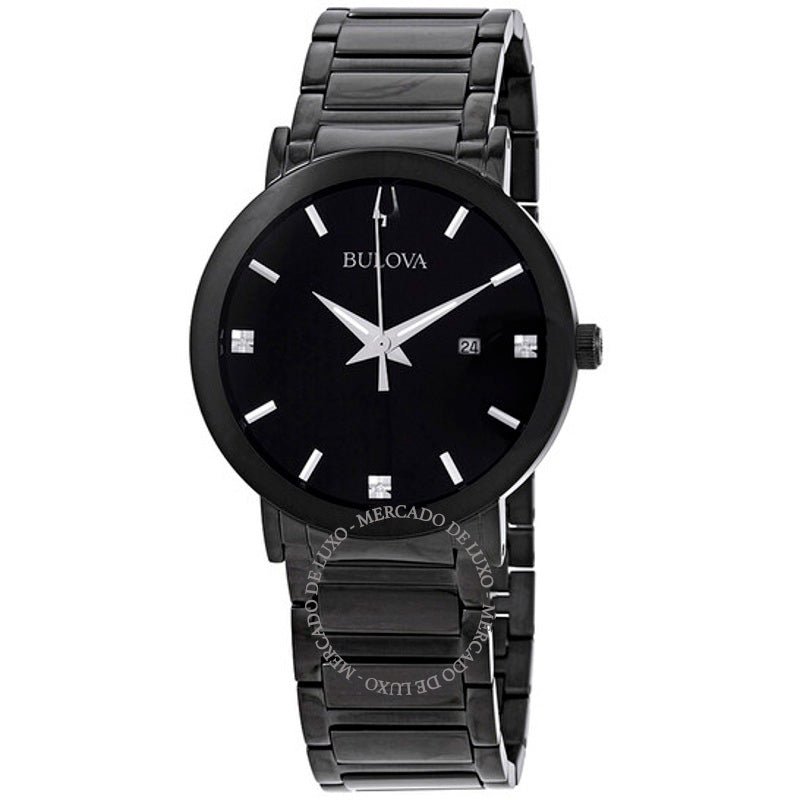 Relógio Mostrador preto com diamantes modernos 42 mm - Mercado de Luxo - O Maior E-Commerce de Bens, Produtos e Serviços de Luxo do Brasil.