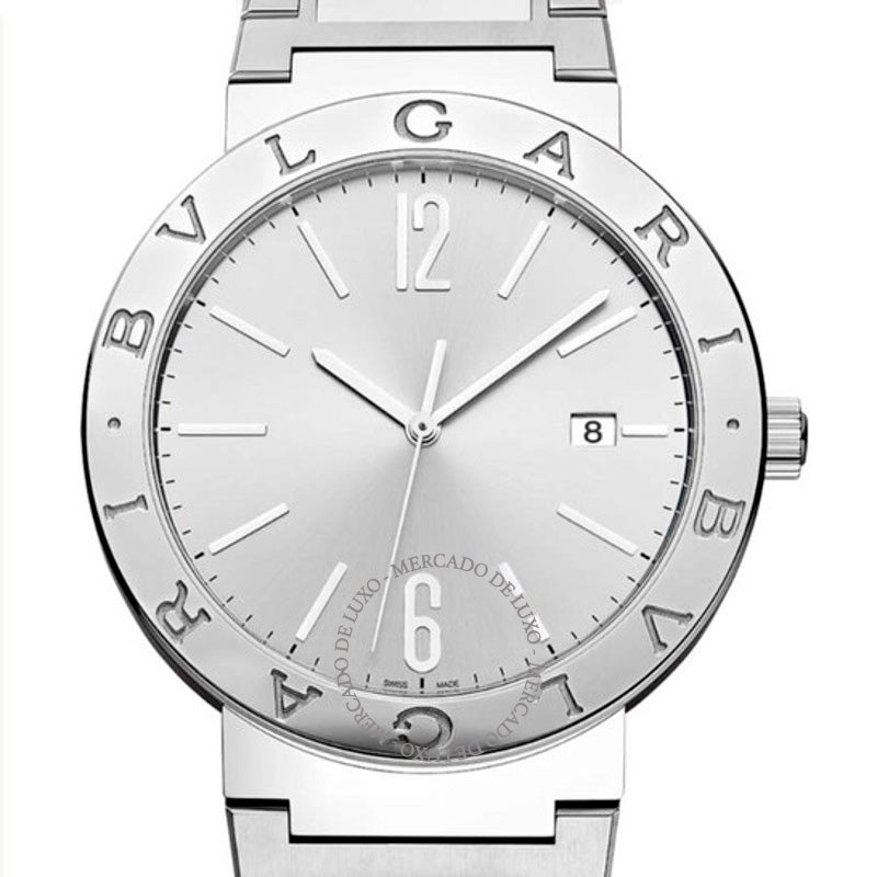 Relógio Bvlgari Bvlgari Automático Mostrador Prateado 41 mm - Mercado de Luxo - O Maior E-Commerce de Bens, Produtos e Serviços de Luxo do Brasil.
