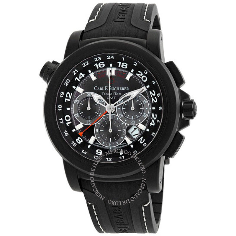 Relógio Patravi Traveltec Cronógrafo Cronômetro Automático Mostrador Preto 46 mm - Mercado de Luxo - O Maior E-Commerce de Bens, Produtos e Serviços de Luxo do Brasil.