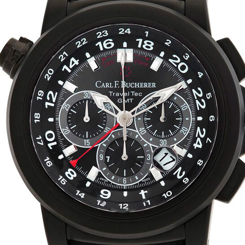 Relógio Patravi Traveltec Cronógrafo Cronômetro Automático Mostrador Preto 46 mm - Mercado de Luxo - O Maior E-Commerce de Bens, Produtos e Serviços de Luxo do Brasil.