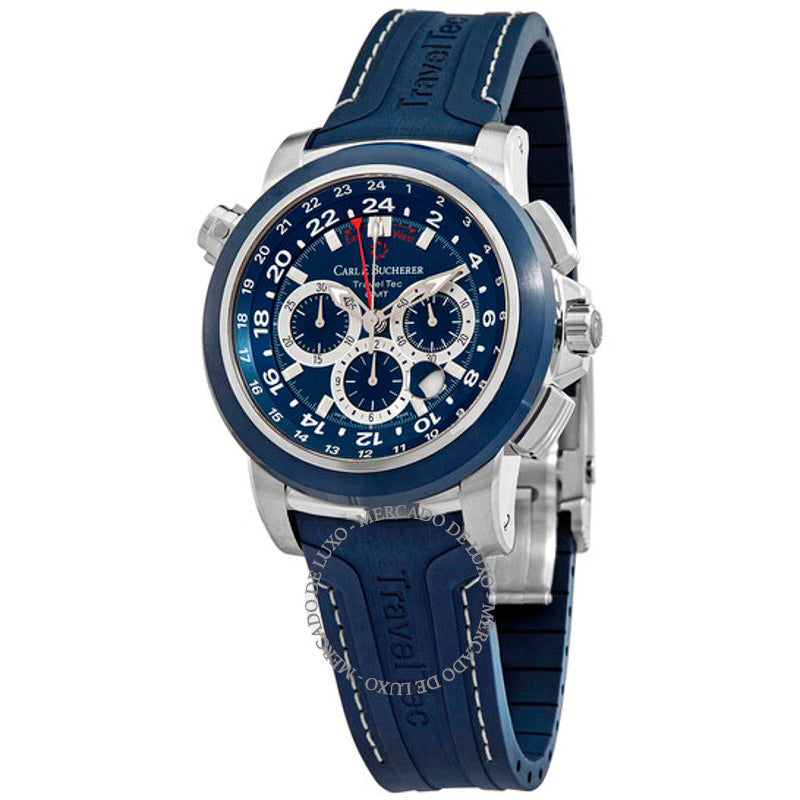 Relógio Patravi TravelTec Cronógrafo Automático Mostrador Azul 46 mm - Mercado de Luxo - O Maior E-Commerce de Bens, Produtos e Serviços de Luxo do Brasil.