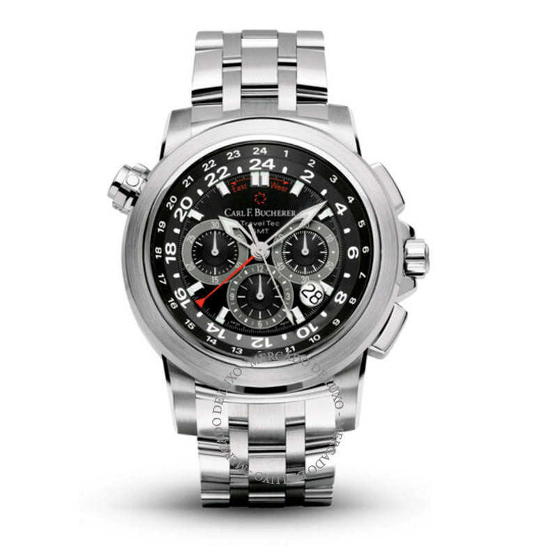Relógio Carl F Bucherer Patravi TravelTec Mostrador Preto 46 mm - Mercado de Luxo - O Maior E-Commerce de Bens, Produtos e Serviços de Luxo do Brasil.