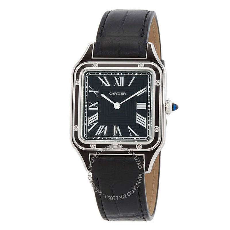 Relógio Santos-Dumont Lacquer Grande Modelo Corda Manual Mostrador Preto  - Mercado de Luxo - O Maior E-Commerce de Bens, Produtos e Serviços de Luxo do Brasil.