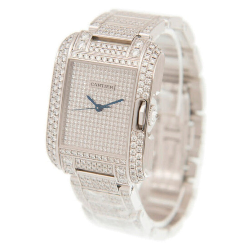 Relógio Tank Anglaise Diamond Pave Ouro Branco 18kt Automático 29 mm - Mercado de Luxo - O Maior E-Commerce de Bens, Produtos e Serviços de Luxo do Brasil.