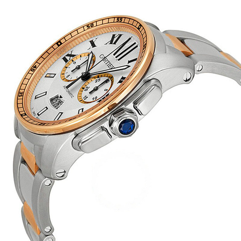 Relógio Calibre de Cartier Cronógrafo Automático Mostrador Prateado 42 mm - Mercado de Luxo - O Maior E-Commerce de Bens, Produtos e Serviços de Luxo do Brasil.
