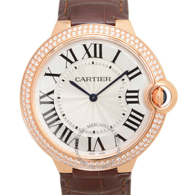 Relógio Ballon Bleu de Cartier Hand Wind Diamante Mostrador Prateado 40 mm - Mercado de Luxo - O Maior E-Commerce de Bens, Produtos e Serviços de Luxo do Brasil.