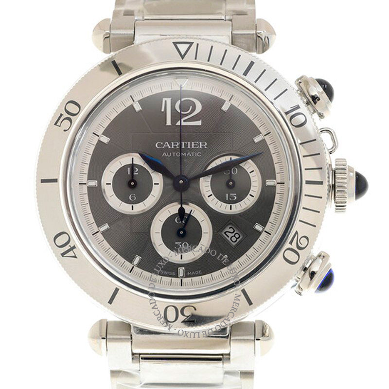 Relógio Pasha De Cartier Cronógrafo Automático Mostrador Cinza 41 mm - Mercado de Luxo - O Maior E-Commerce de Bens, Produtos e Serviços de Luxo do Brasil.