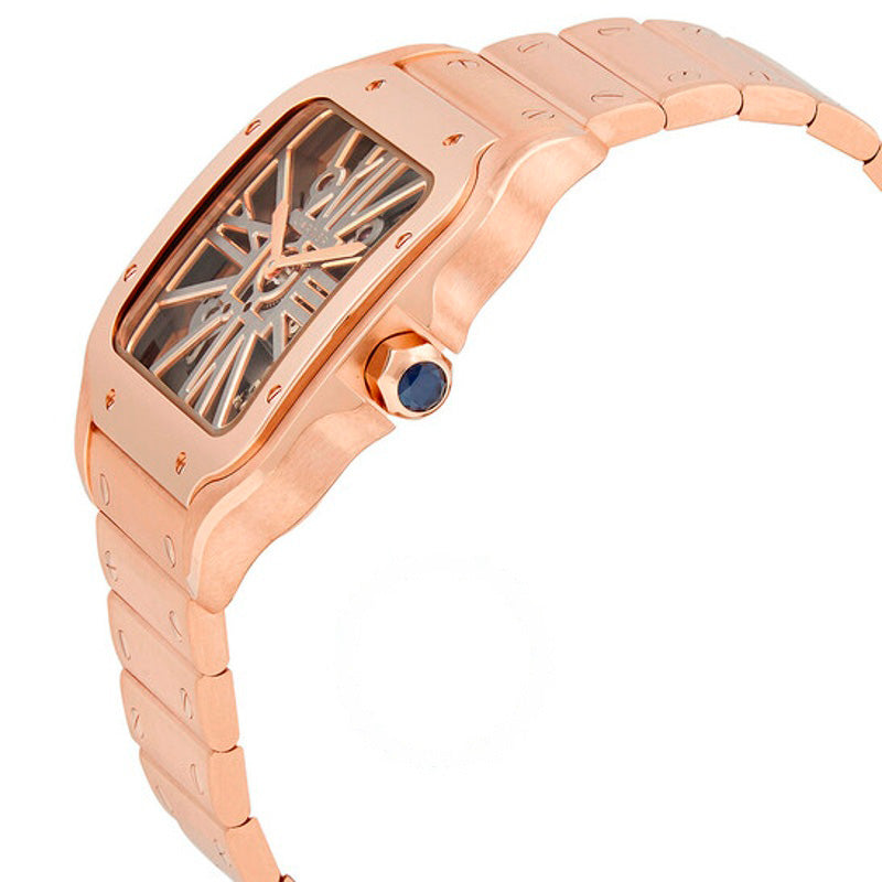 Relógio Santos Hand Wind Ouro Rosa 18k Mostrador Esqueleto 39 mm - Mercado de Luxo - O Maior E-Commerce de Bens, Produtos e Serviços de Luxo do Brasil.