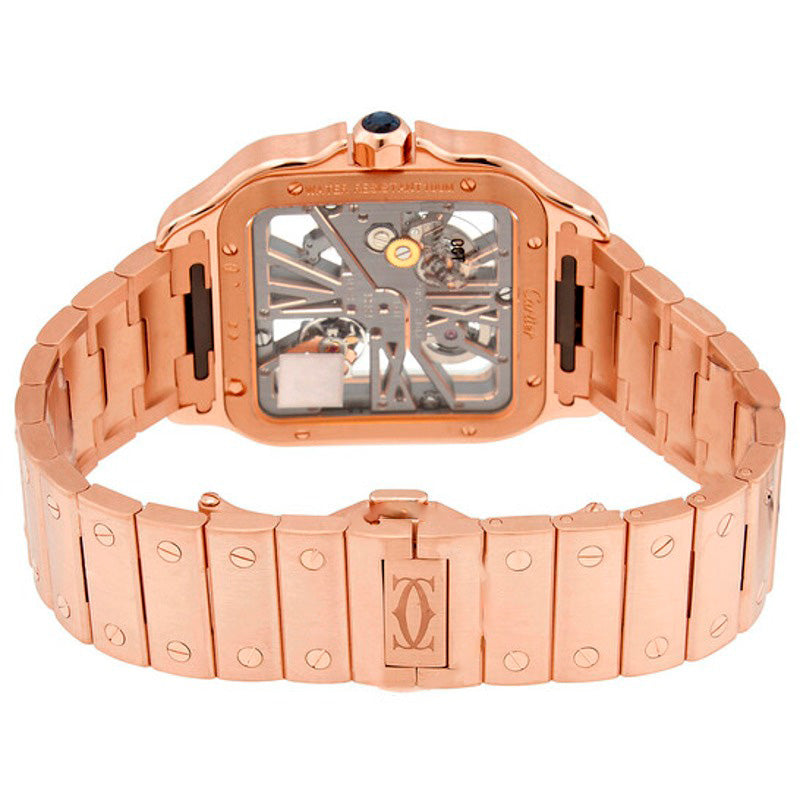 Relógio Santos Hand Wind Ouro Rosa 18k Mostrador Esqueleto 39 mm - Mercado de Luxo - O Maior E-Commerce de Bens, Produtos e Serviços de Luxo do Brasil.