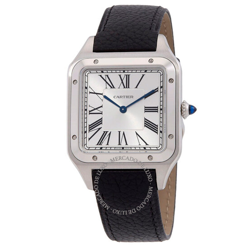 Relógio Santos Dumont XL Modelo Corda Manual Mostrador Prateado 33 mm - Mercado de Luxo - O Maior E-Commerce de Bens, Produtos e Serviços de Luxo do Brasil.