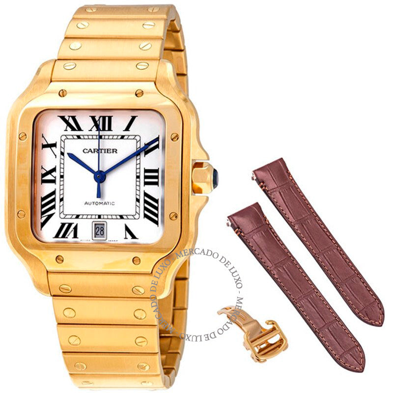Relógio Santos de Cartier Ouro Amarelo 18kt Grande 39 mm - Mercado de Luxo - O Maior E-Commerce de Bens, Produtos e Serviços de Luxo do Brasil.