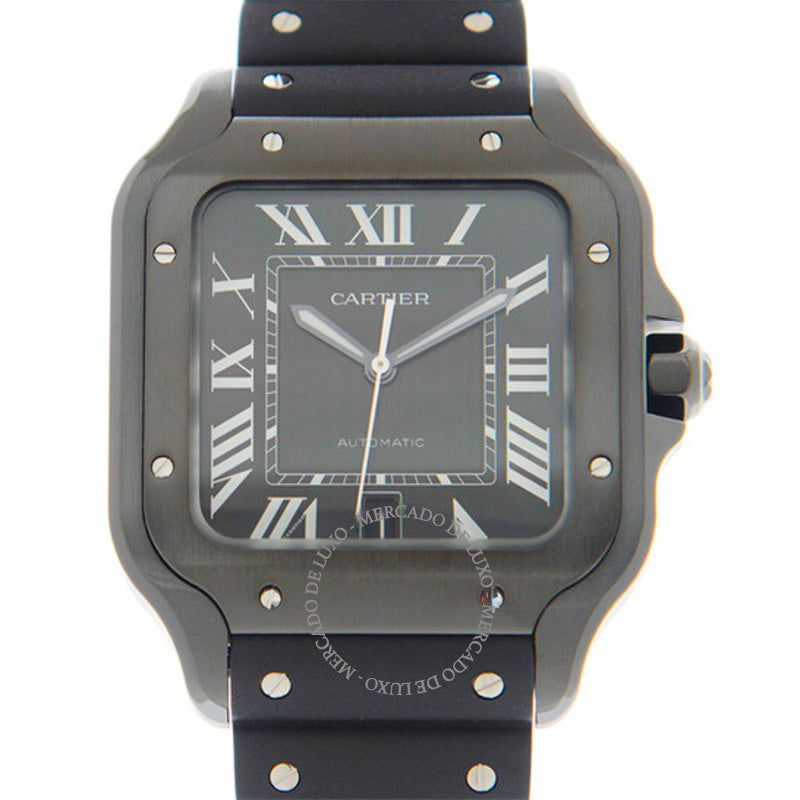 Relógio Santos Large Model Automático Mostrador Preto 40 mm - Mercado de Luxo - O Maior E-Commerce de Bens, Produtos e Serviços de Luxo do Brasil.