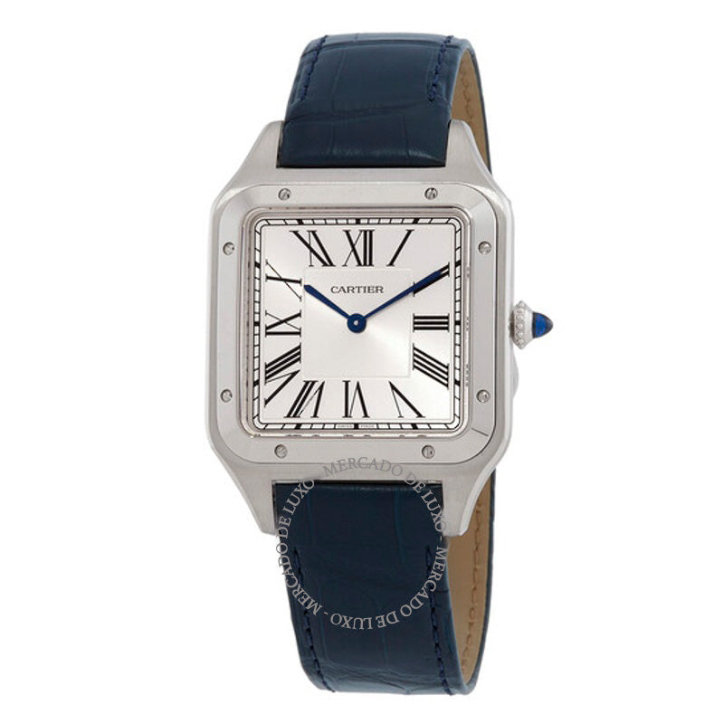 Relógio XL Santos Dumont Corda Manual Mostrador Prateado 33 mm - Mercado de Luxo - O Maior E-Commerce de Bens, Produtos e Serviços de Luxo do Brasil.