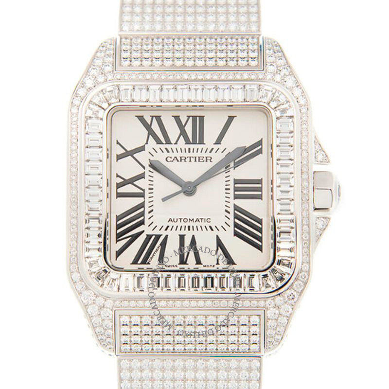 Relógio Santos Automático Diamante Mostrador Branco  - Mercado de Luxo - O Maior E-Commerce de Bens, Produtos e Serviços de Luxo do Brasil.