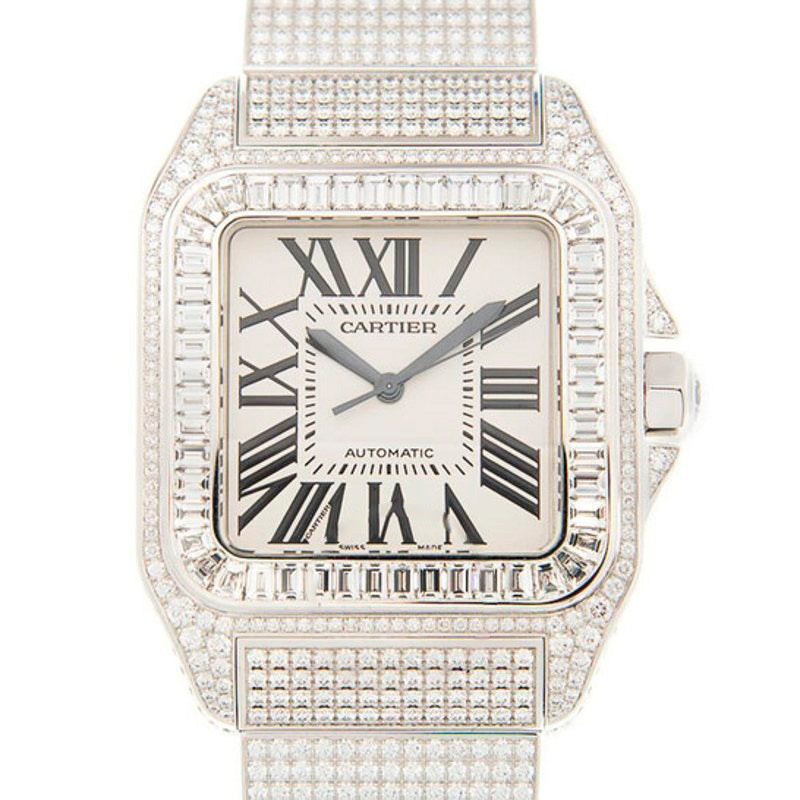Relógio Santos Automático Diamante Mostrador Branco  - Mercado de Luxo - O Maior E-Commerce de Bens, Produtos e Serviços de Luxo do Brasil.