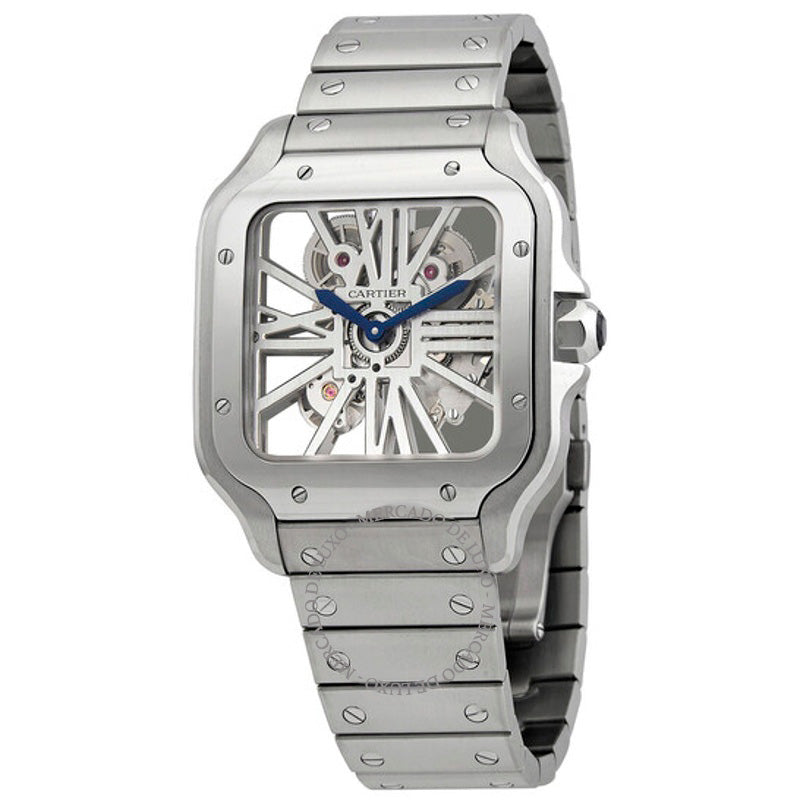 Relógio Santos Grande Esqueleto Mão de Corda 39 mm - Mercado de Luxo - O Maior E-Commerce de Bens, Produtos e Serviços de Luxo do Brasil.