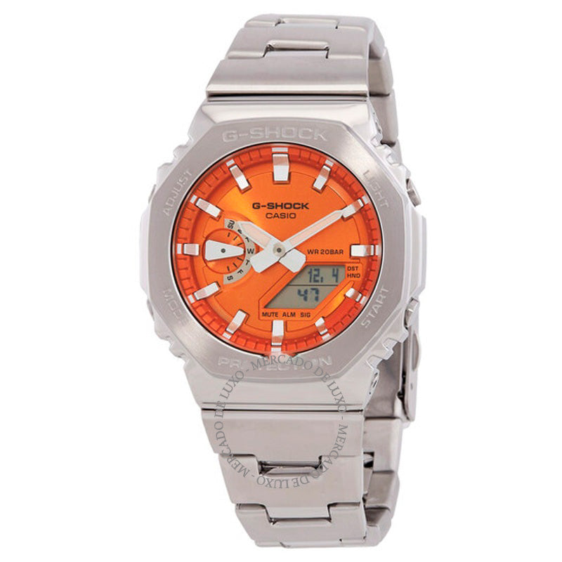 Relógio G-Shock G-Steel Série 2100 Quartz Analógico-Digital Mostrador Laranja 44 mm - Mercado de Luxo - O Maior E-Commerce de Bens, Produtos e Serviços de Luxo do Brasil.