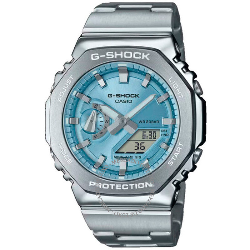 Relógio G-Shock G-Steel Série 2100 Quartzo Mostrador Azul  - Mercado de Luxo - O Maior E-Commerce de Bens, Produtos e Serviços de Luxo do Brasil.