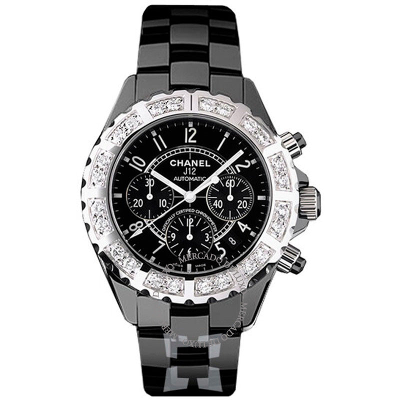Relógio J12 Cronógrafo Automático de Cerâmica Preta com Diamantes 41 mm - Mercado de Luxo - O Maior E-Commerce de Bens, Produtos e Serviços de Luxo do Brasil.