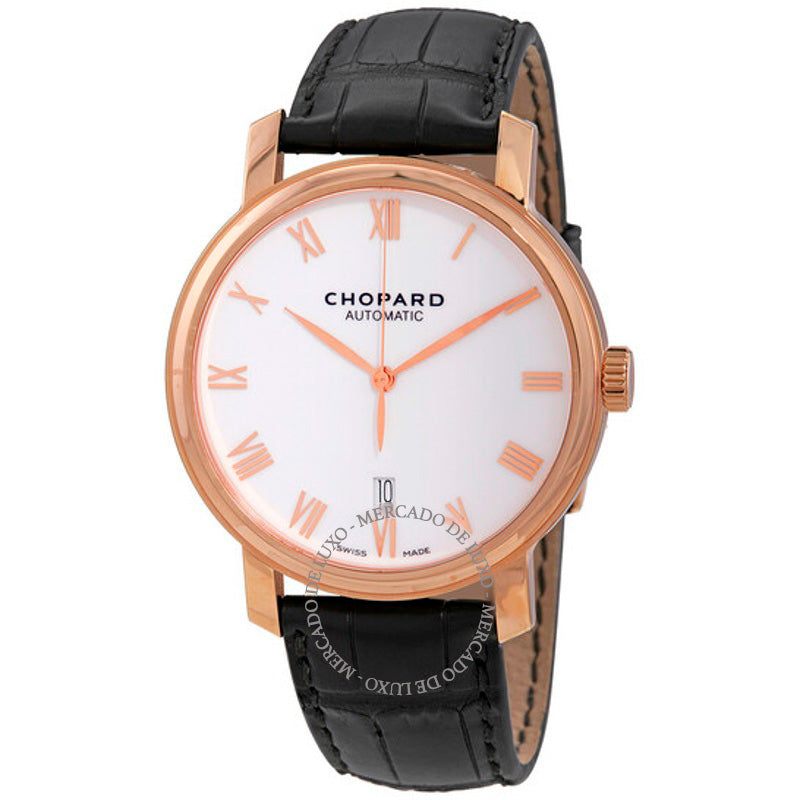 Relógio Clássico Automático Ouro Rosa 18k Mostrador Branco 40 mm - Mercado de Luxo - O Maior E-Commerce de Bens, Produtos e Serviços de Luxo do Brasil.