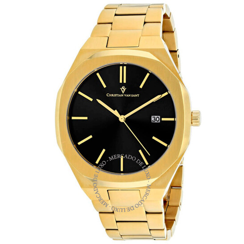Relógio Octavius Slim Quartz Mostrador Preto 42 mm - Mercado de Luxo - O Maior E-Commerce de Bens, Produtos e Serviços de Luxo do Brasil.