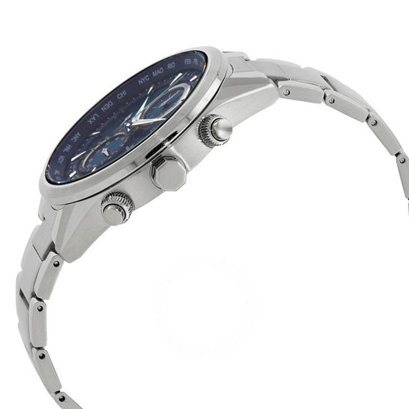 Relógio Eco-Drive Alarme Perpétuo Hora Mundial Cronógrafo GMT Mostrador Azul  - Mercado de Luxo - O Maior E-Commerce de Bens, Produtos e Serviços de Luxo do Brasil.