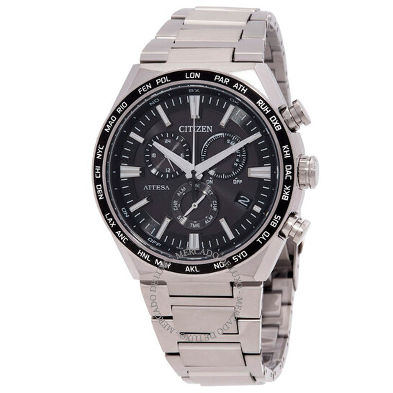 Relógio Attesa Perpetual Alarm Hora Mundial Cronógrafo Mostrador Preto 42 mm - Mercado de Luxo - O Maior E-Commerce de Bens, Produtos e Serviços de Luxo do Brasil.