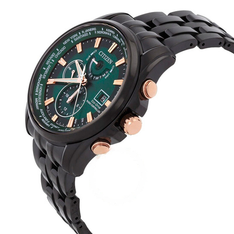 Relógio Alarme perpétuo hora mundial Eco-Drive GMT mostrador verde 44 mm - Mercado de Luxo - O Maior E-Commerce de Bens, Produtos e Serviços de Luxo do Brasil.