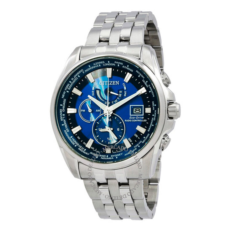 Relógio Alarme perpétuo hora mundial GMT Eco-Drive mostrador azul 44 mm - Mercado de Luxo - O Maior E-Commerce de Bens, Produtos e Serviços de Luxo do Brasil.