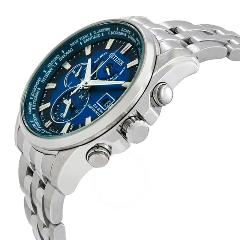 Relógio Alarme perpétuo hora mundial GMT Eco-Drive mostrador azul 44 mm - Mercado de Luxo - O Maior E-Commerce de Bens, Produtos e Serviços de Luxo do Brasil.