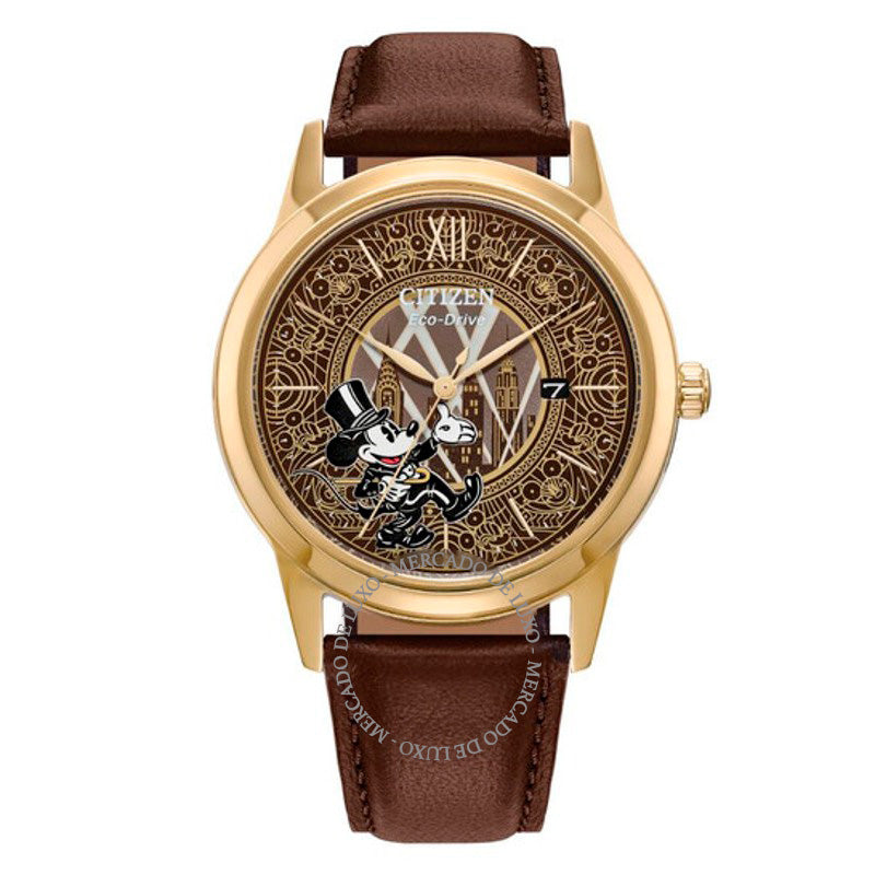Relógio Conjunto de caixa de fanfarra do Mickey Mouse Disney100 com mostrador marrom 40 mm - Mercado de Luxo - O Maior E-Commerce de Bens, Produtos e Serviços de Luxo do Brasil.