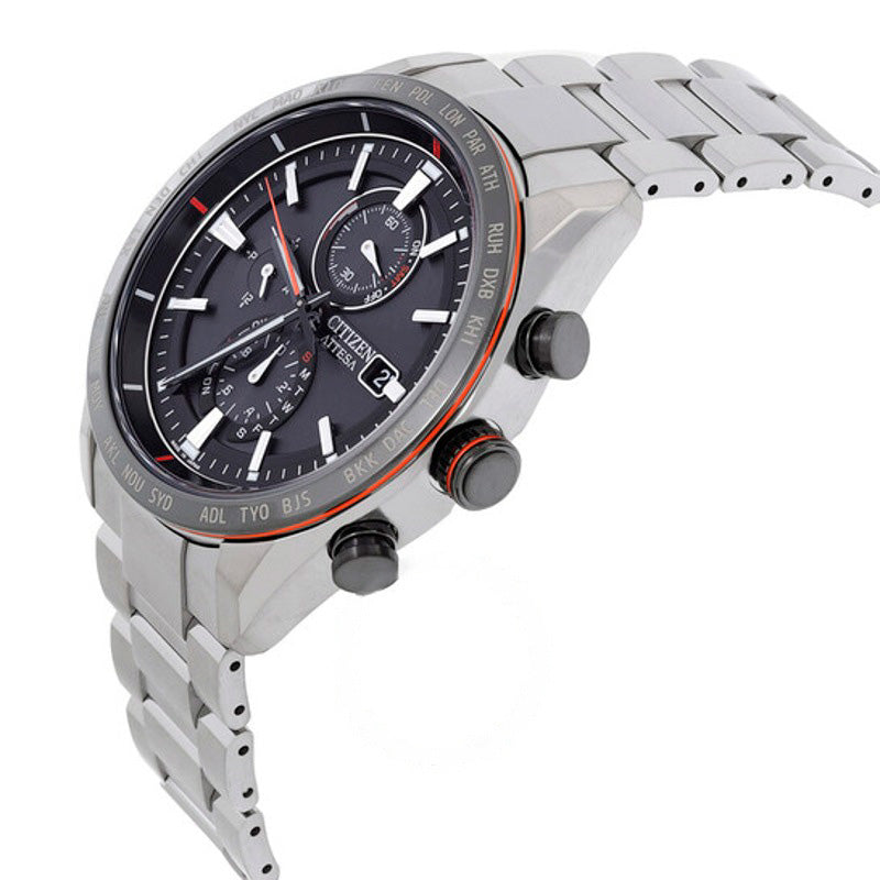 Relógio Attesa Perpetual Chronograph Eco-Drive Mostrador Preto 42 mm - Mercado de Luxo - O Maior E-Commerce de Bens, Produtos e Serviços de Luxo do Brasil.