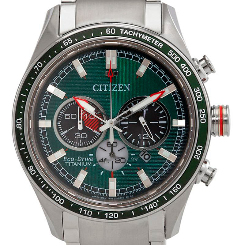 Relógio Cronógrafo Eco-Drive Super Titanium Mostrador Verde  - Mercado de Luxo - O Maior E-Commerce de Bens, Produtos e Serviços de Luxo do Brasil.