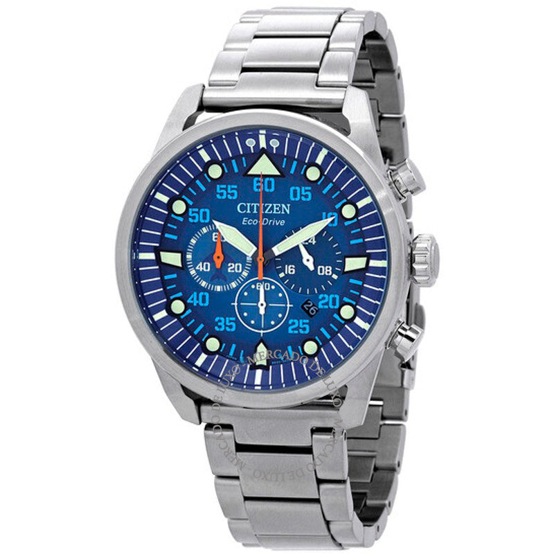 Relógio Avion Chronograph Eco-Drive Mostrador Azul 45 mm - Mercado de Luxo - O Maior E-Commerce de Bens, Produtos e Serviços de Luxo do Brasil.