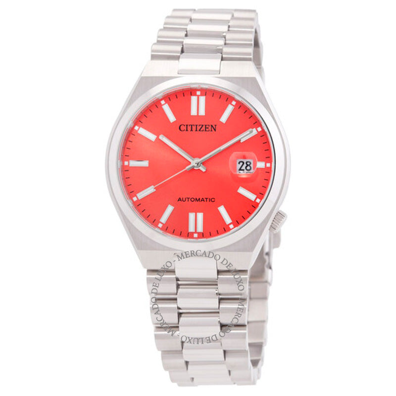 Relógio Tsuyosa Automático Mostrador Vermelho Brilhante 40 mm - Mercado de Luxo - O Maior E-Commerce de Bens, Produtos e Serviços de Luxo do Brasil.