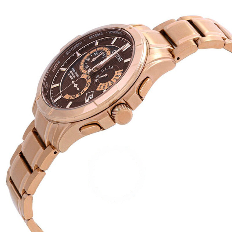 Relógio Eco-Drive Perpetual GMT Mostrador Marrom 43 mm - Mercado de Luxo - O Maior E-Commerce de Bens, Produtos e Serviços de Luxo do Brasil.