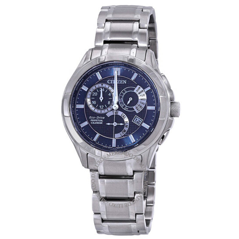 Relógio Eco-Drive Perpetual GMT Mostrador Azul 43 mm - Mercado de Luxo - O Maior E-Commerce de Bens, Produtos e Serviços de Luxo do Brasil.