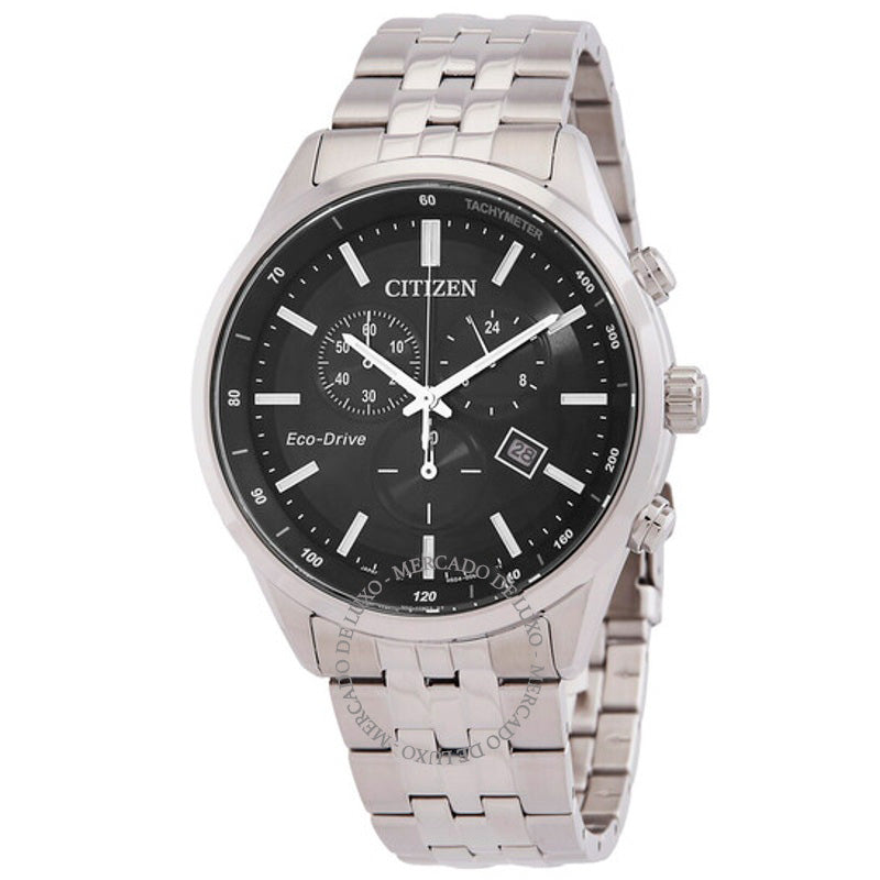 Relógio Cronógrafo Eco-Drive Mostrador Preto 42 mm - Mercado de Luxo - O Maior E-Commerce de Bens, Produtos e Serviços de Luxo do Brasil.