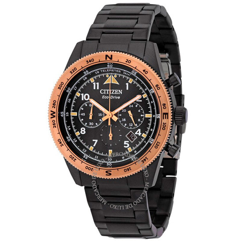 Relógio Cronógrafo Eco-Drive Mostrador Preto 43 mm - Mercado de Luxo - O Maior E-Commerce de Bens, Produtos e Serviços de Luxo do Brasil.