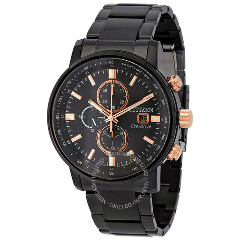 Relógio Cronógrafo Eco-Drive Mostrador Preto 43 mm - Mercado de Luxo - O Maior E-Commerce de Bens, Produtos e Serviços de Luxo do Brasil.