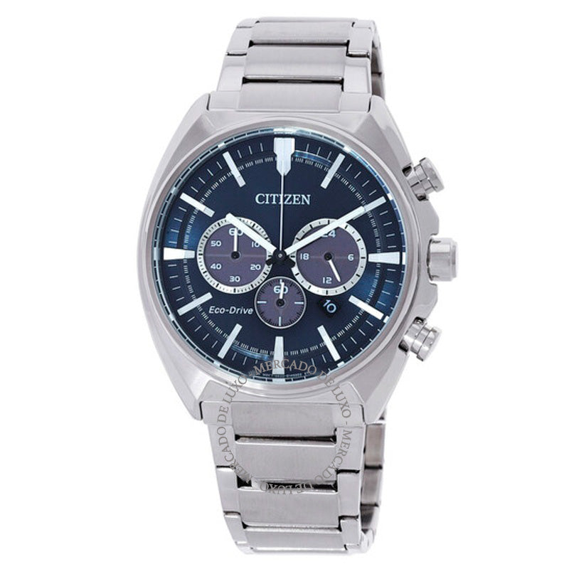 Relógio Cronógrafo Eco-Drive Mostrador Azul  - Mercado de Luxo - O Maior E-Commerce de Bens, Produtos e Serviços de Luxo do Brasil.